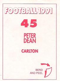1991 Select AFL Stickers #45 Peter Dean Back
